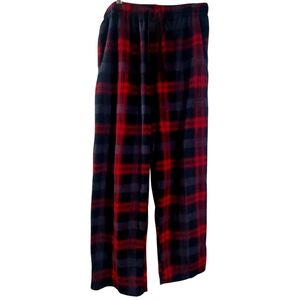 Northcrest Men's Plaid Joggers in Red and Black
